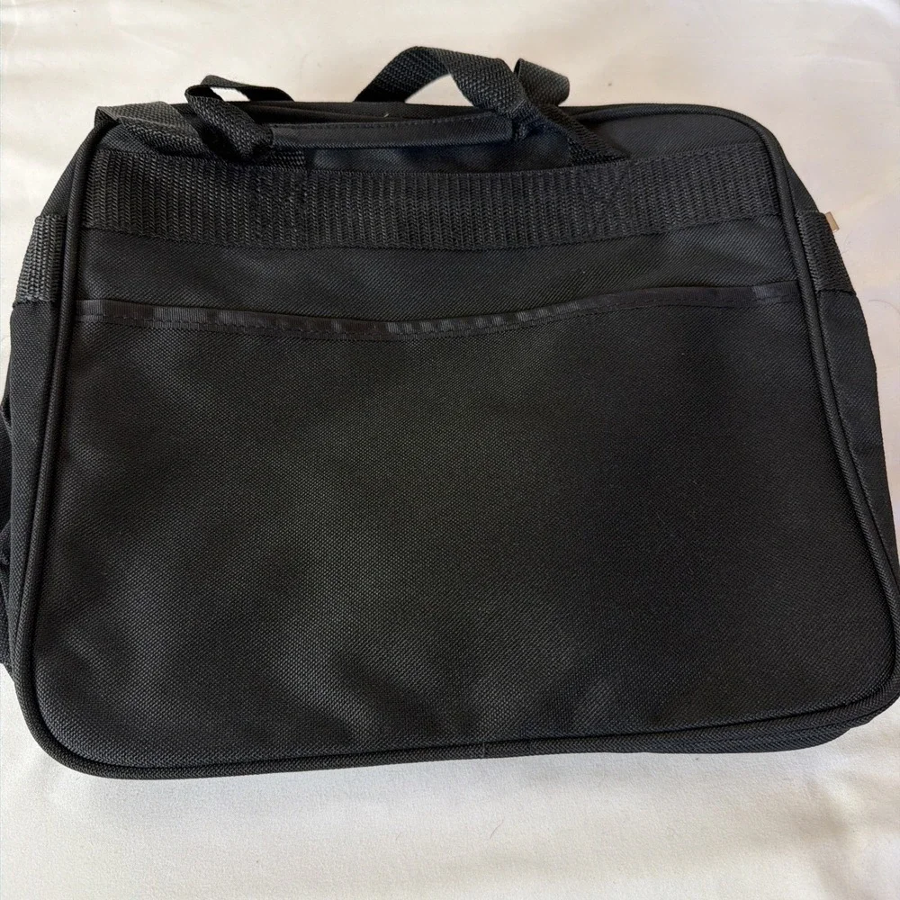 GLOBUS Black Messenger Bag Zip Closure Shoulder Strap Adjustable Compartments